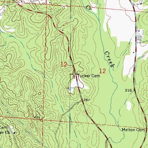 Topographic Map of Tucker Cemetery, AL