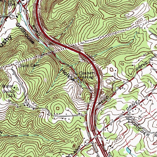 Topographic Map of Conner Spring, TN