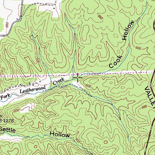 Topographic Map of Cook Hollow, TN