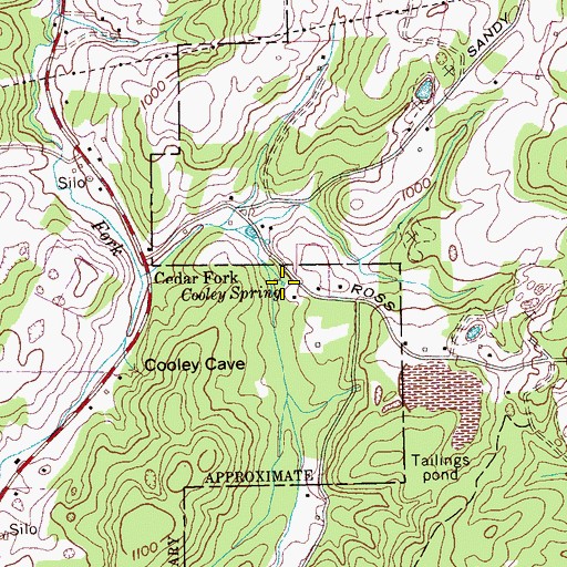 Topographic Map of Cooley Spring, TN