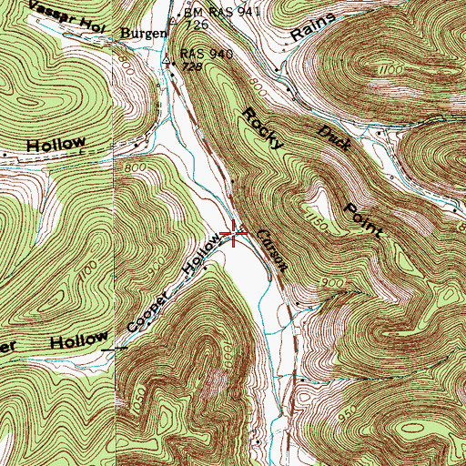 Topographic Map of Cooper Hollow, TN