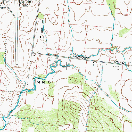 Topographic Map of Coops Branch, TN