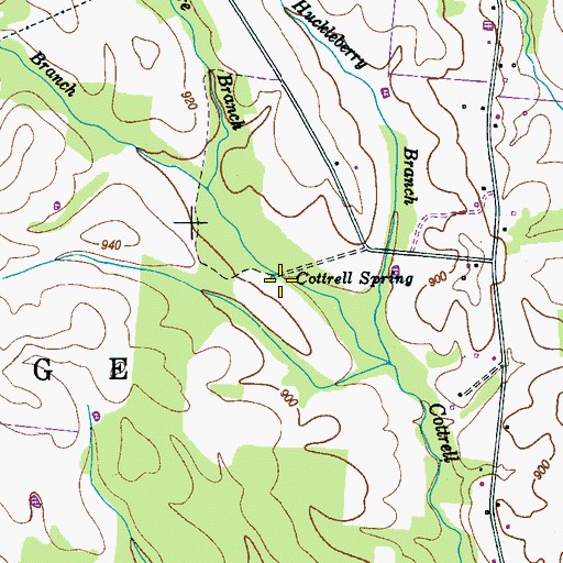 Topographic Map of Cottrell Spring, TN