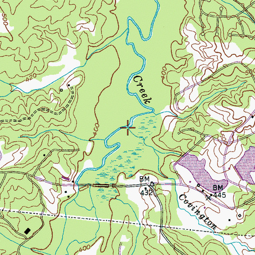 Topographic Map of Covington Branch, TN