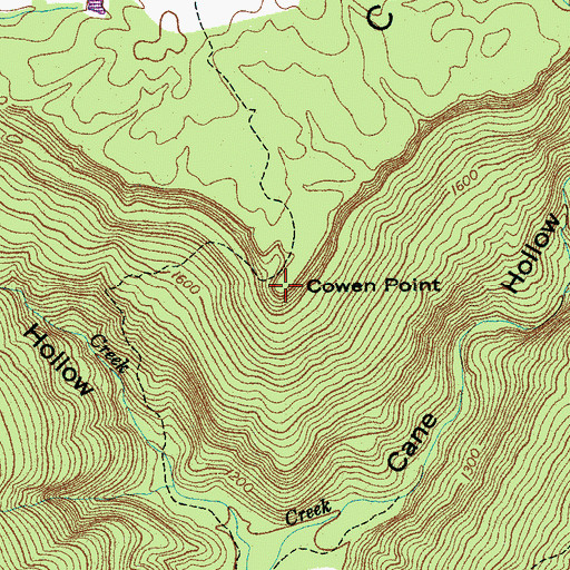 Topographic Map of Cowen Point, TN