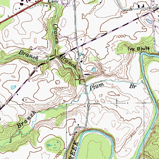 Topographic Map of Craven Branch, TN
