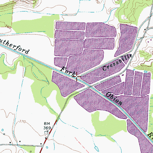 Topographic Map of Cressville Creek, TN