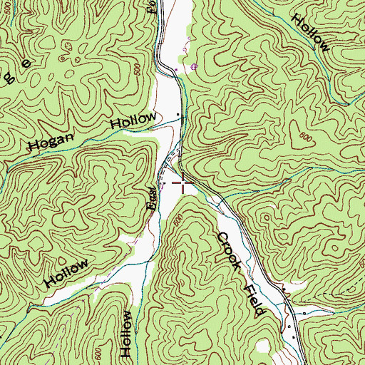 Topographic Map of Crook Field Hollow, TN