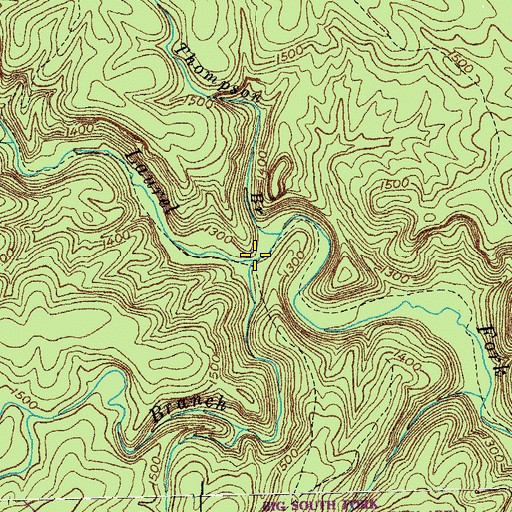 Topographic Map of Crooked Branch, TN