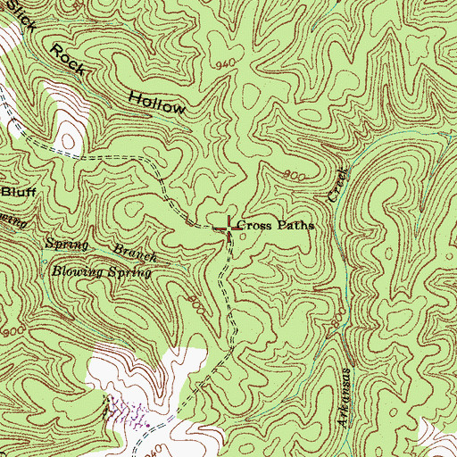 Topographic Map of Cross Paths, TN