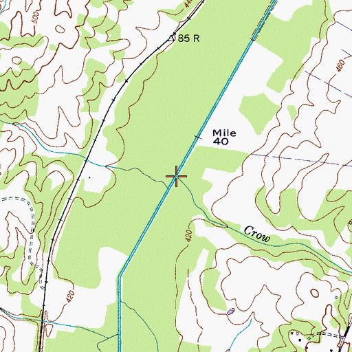 Topographic Map of Crow Branch, TN
