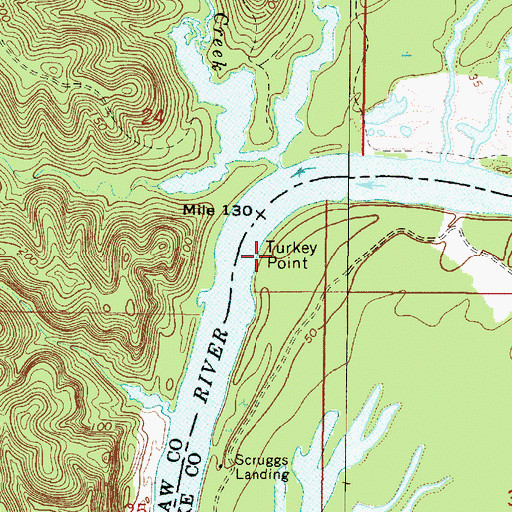 Topographic Map of Turkey Point, AL