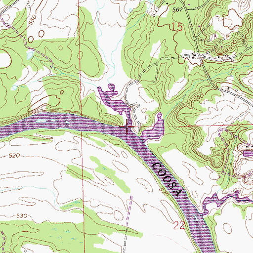 Topographic Map of Turkeytown Creek, AL