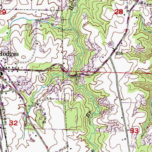 Topographic Map of Turner Bobo Branch, AL
