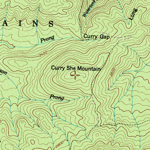 Topographic Map of Curry She Mountain, TN
