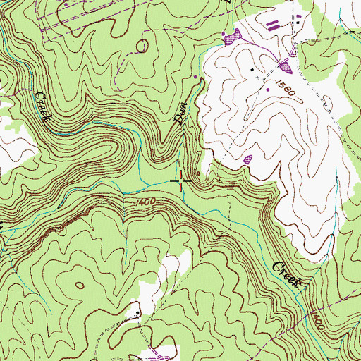 Topographic Map of Dan Branch, TN
