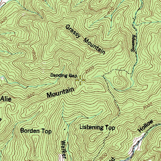 Topographic Map of Dancing Gap, TN