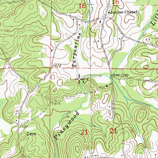 Topographic Map of Turpentine Still Branch, AL