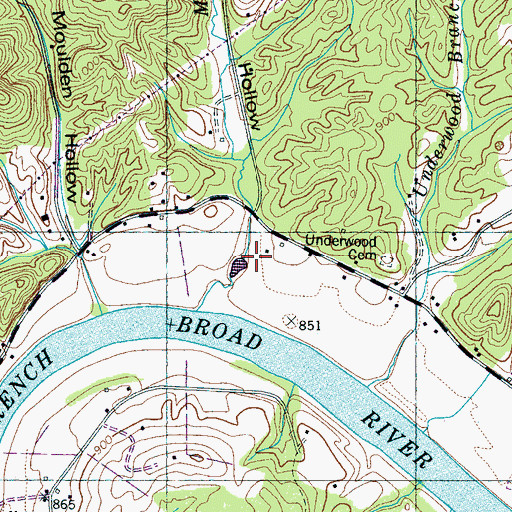Topographic Map of Deaton Hollow, TN