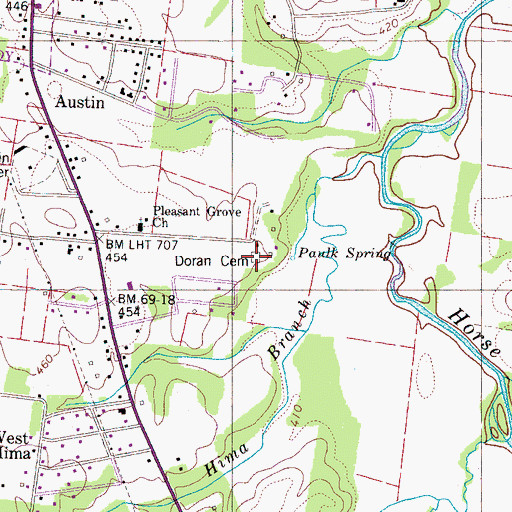 Topographic Map of Doran Cemetery, TN