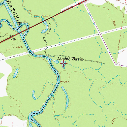 Topographic Map of Double Basin, TN