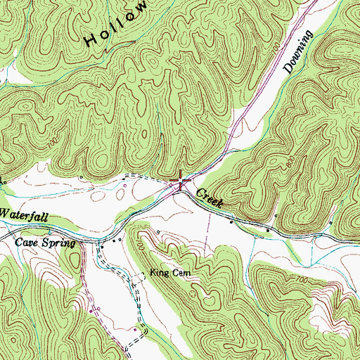 Topographic Map of Downing Branch, TN
