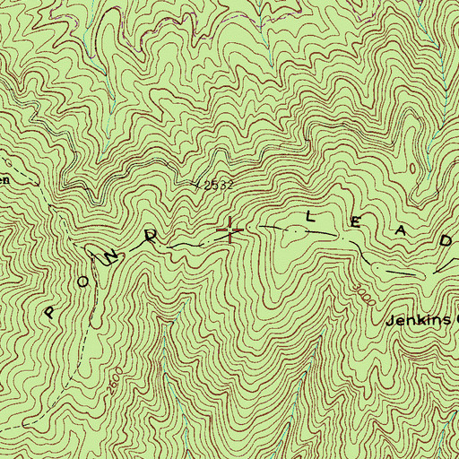 Topographic Map of Dry Pond Lead, TN