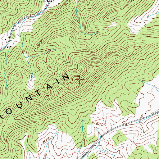 Topographic Map of Dry Run Mountain, TN
