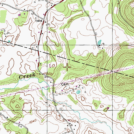 Topographic Map of Dry Valley, TN