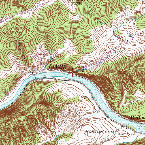 Topographic Map of Dry Valley, TN
