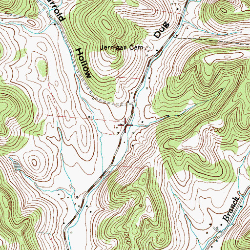 Topographic Map of Dug Hollow, TN
