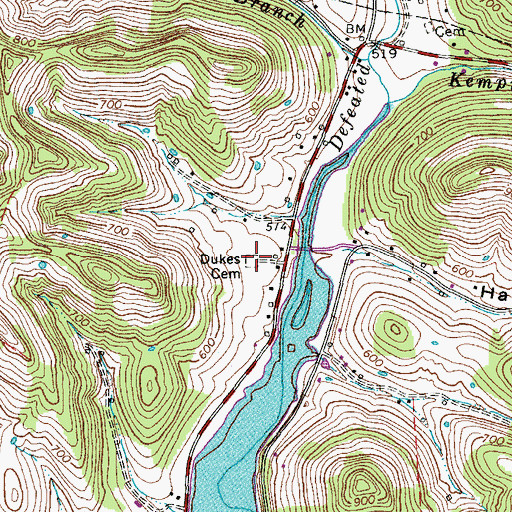 Topographic Map of Dukes Cemetery, TN