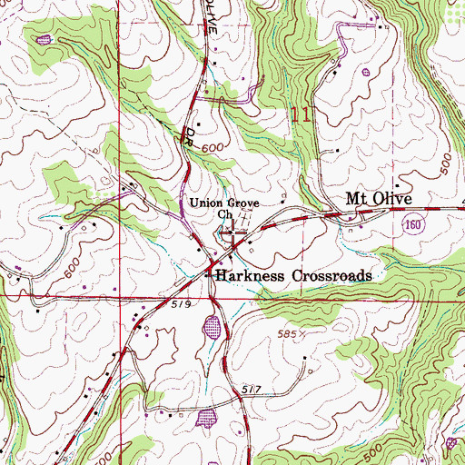 Topographic Map of Union Grove Baptist Church, AL