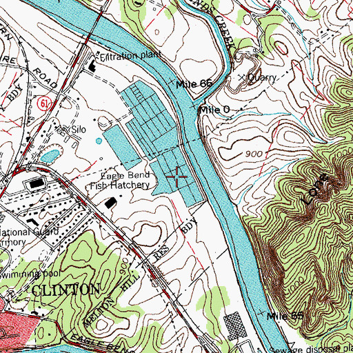 Topographic Map of Eagle Bend, TN