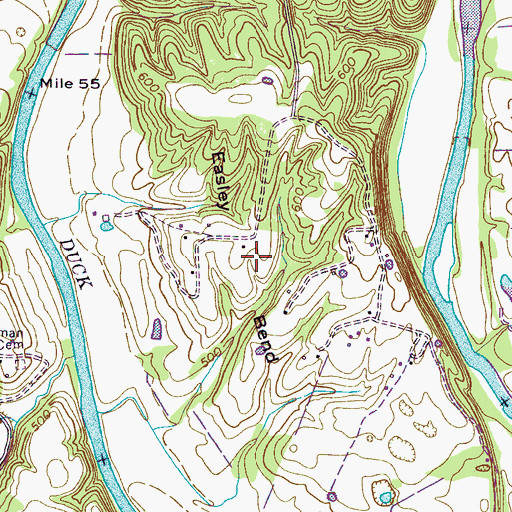 Topographic Map of Easley Bend, TN