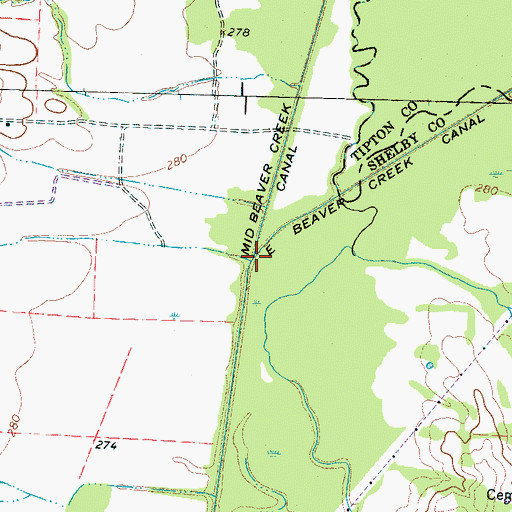 Topographic Map of East Beaver Creek, TN