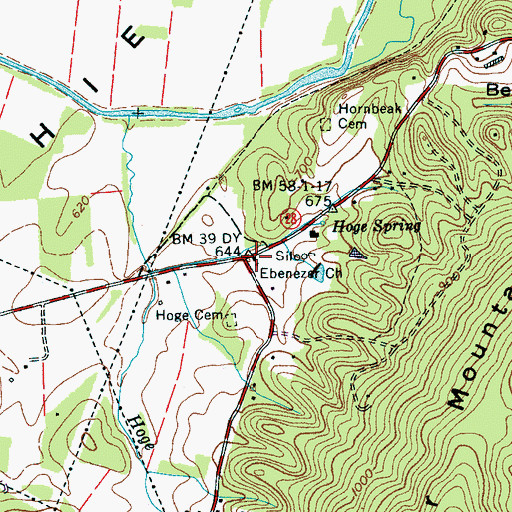 Topographic Map of Ebenezer Church, TN