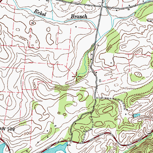Topographic Map of Eckel Branch, TN