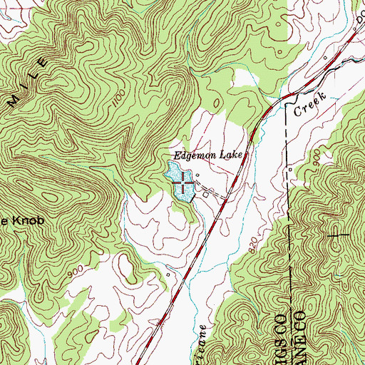 Topographic Map of Edgemon Lake, TN
