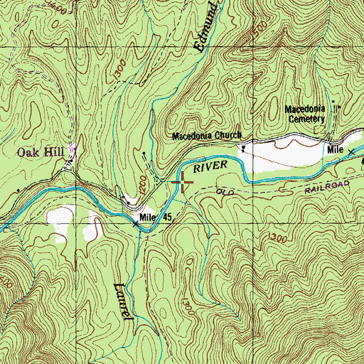 Topographic Map of Edmund Branch, TN