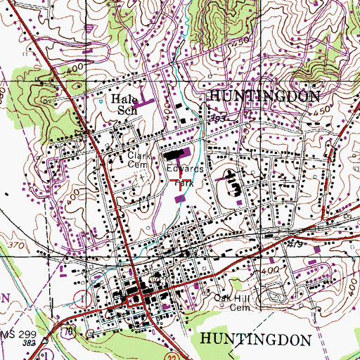 Topographic Map of Edwards Park, TN