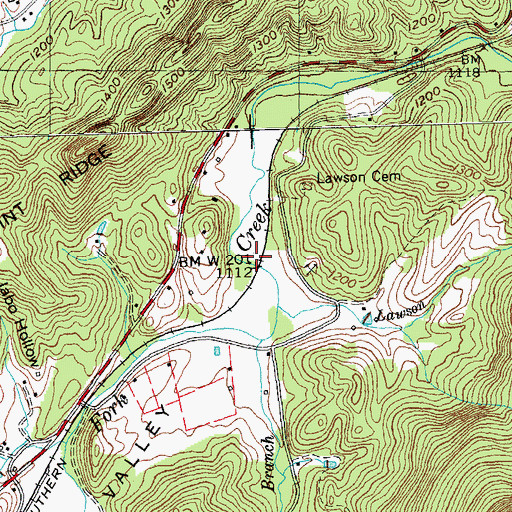 Topographic Map of Elk Valley, TN