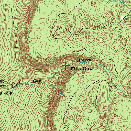 Topographic Map of Ellis Gap, TN