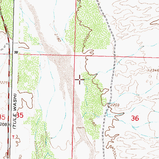 Topographic Map of Tule Wash, AZ
