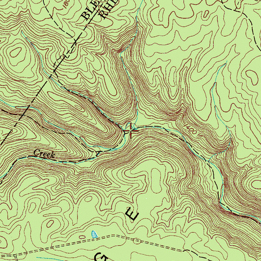 Topographic Map of Evans Branch, TN