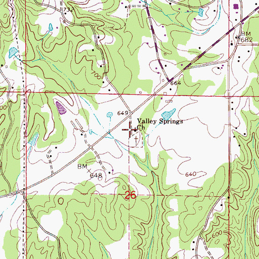 Topographic Map of Valley Springs Baptist Church, AL