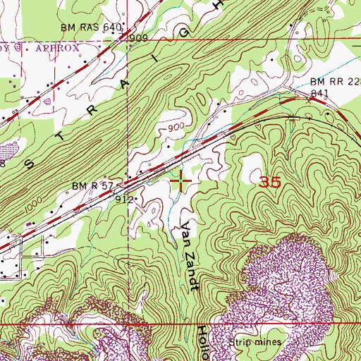 Topographic Map of Van Zandt Hollow, AL