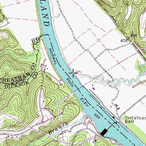 Topographic Map of Fall Creek, TN