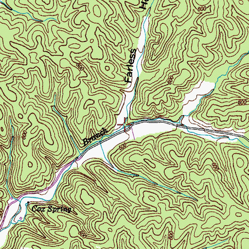 Topographic Map of Farless Hollow, TN