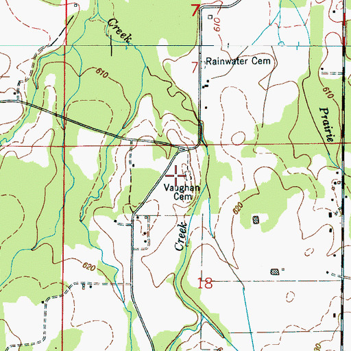 Topographic Map of Vaughan Cemetery, AL